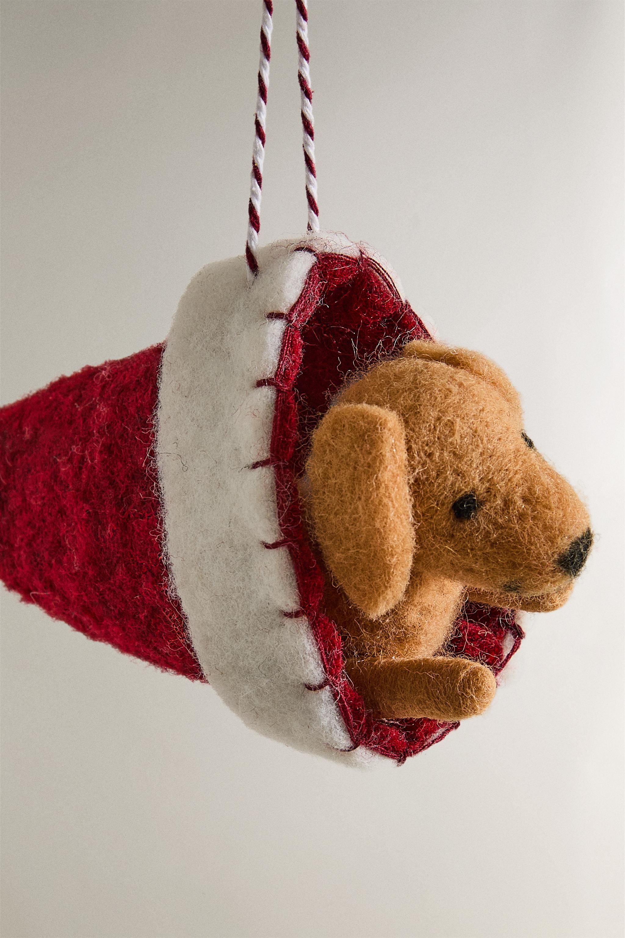 FELT DOG CHRISTMAS TREE ORNAMENT